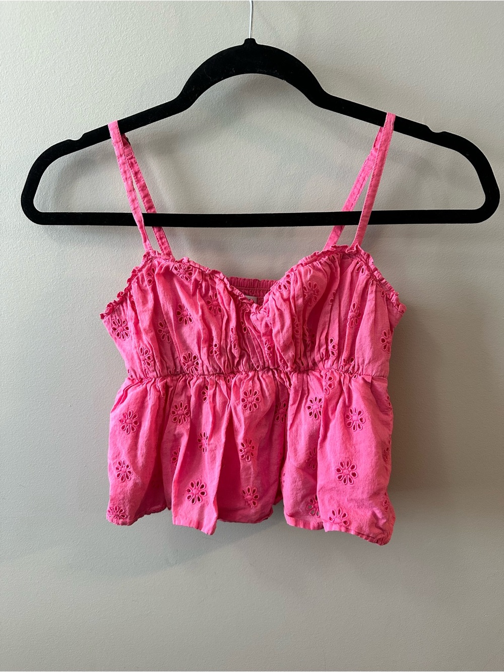 Hollister Pink Eyelet Spaghetti Strap Camisole